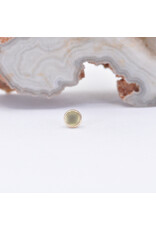 BVLA 3mm Cup with Sandblasted Peridot Cabochon in 14k Yellow Gold Threadless Ends