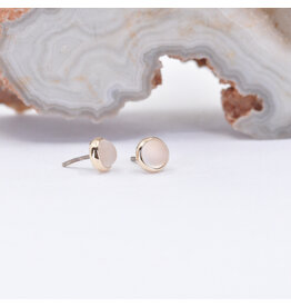 BVLA 3mm White Moonstone Yellow Gold Threadless Ends
