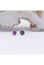 BVLA 3mm Cup with Rose Cut Amethyst in 14k Rose Gold Threadless Ends