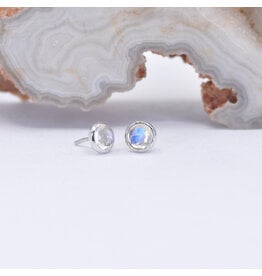 BVLA 3mm Moonstone White Gold Threadless Ends