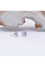 BVLA 3mm Cup Threadless End 14k White Gold Rose Cut Lavender Chalcedony