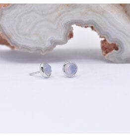 BVLA 3mm Lavender Chalcedony White Gold Threadless Ends