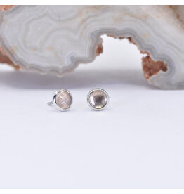 BVLA 3mm Sunstone White Gold Threadless Ends