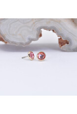 BVLA 3mm Cup with Rose Cut Padparadscha Sapphire in 14k Yellow Gold Threadless Ends