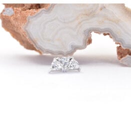 BVLA Irisa CZ White Gold 16g Threaded End