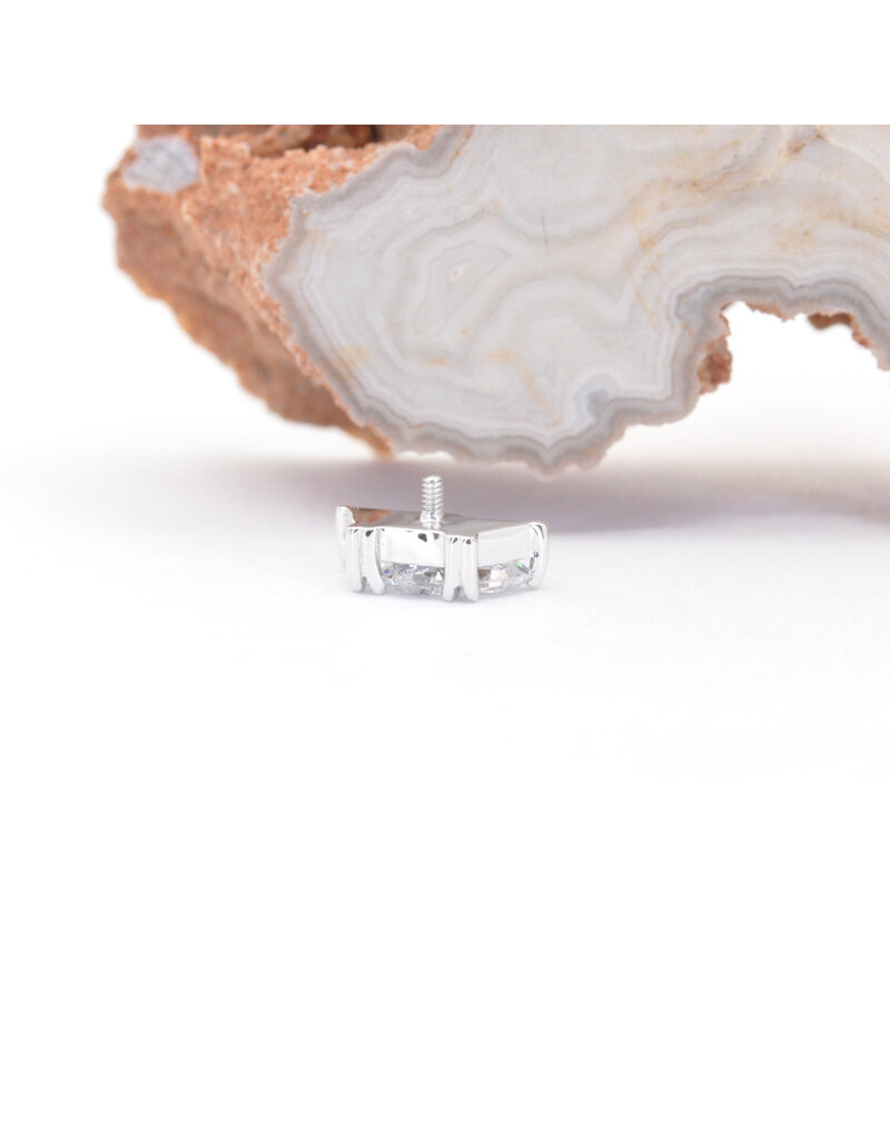 BVLA Irisa 3 with CZ in 14k White Gold 16g Threaded End by BVLA!