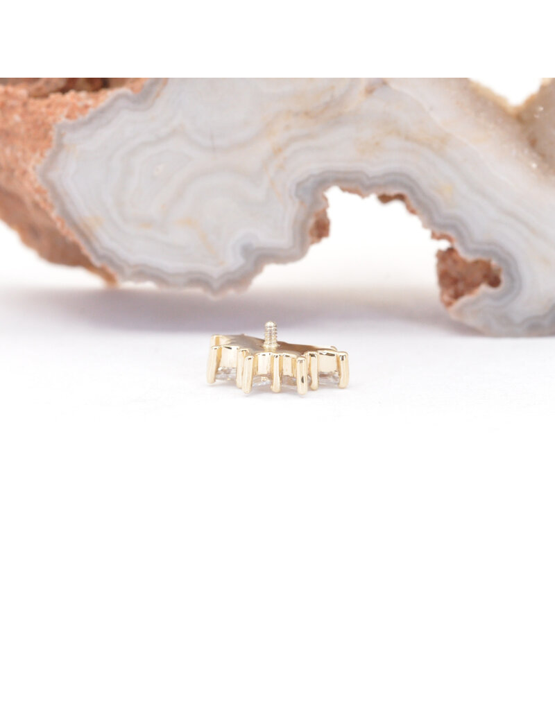 BVLA Spirit with CZ in 14k Yellow Gold 16g Threaded End by BVLA!