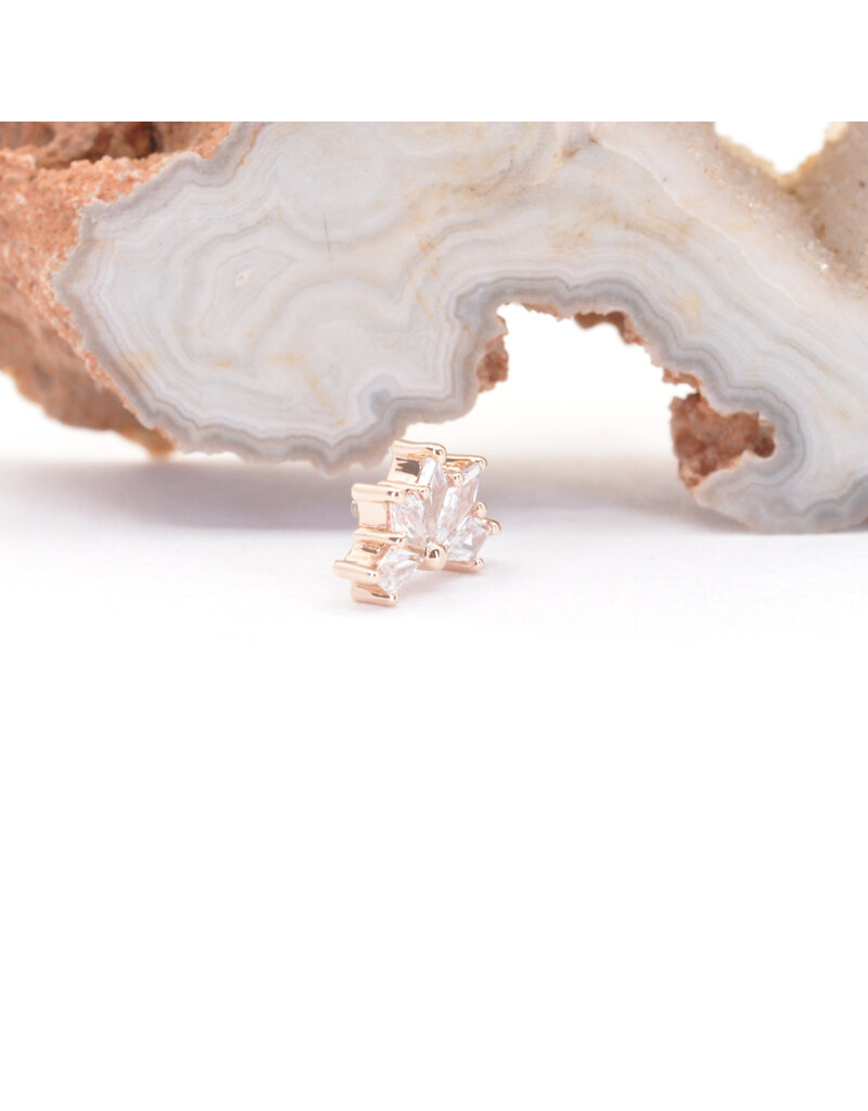 BVLA Spirit with CZ in 14k Rose Gold 16g Threaded End by BVLA!