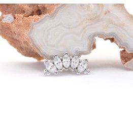 BVLA Marquise Panaraya CZ White Gold 16g Threaded Ends