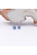 BVLA 3mm Cup with Rose Cut Blue Sapphire in 14k White Gold Threadless Ends