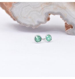 BVLA 3mm Emerald White Gold Threadless Ends