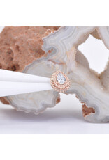 BVLA 8x6mm Mini Afghan Pear with 4x2.5mm CZ in 14k Rose Gold 16g Threaded End by BVLA!