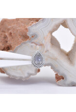 BVLA 8x6mm Mini Afghan Pear with 4x2.5mm Rose Cut Lavender Chalcedony in 14k White Gold 16g Threaded End by BVLA!