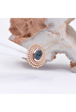 BVLA 11x13mm Oval Afghan with 6x4mm Rose Cut London Blue Topaz in 14k Rose Gold 16g Threaded End by BVLA!