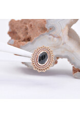 BVLA 11x13mm Oval Afghan with 6x4mm Rose Cut London Blue Topaz in 14k Rose Gold 16g Threaded End by BVLA!