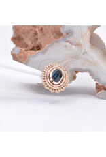 BVLA 11x13mm Oval Afghan with 6x4mm Rose Cut London Blue Topaz in 14k Rose Gold 16g Threaded End by BVLA!