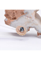BVLA 11x13mm Oval Afghan with 6x4mm Rose Cut London Blue Topaz in 14k Rose Gold 16g Threaded End by BVLA!