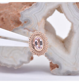 BVLA Oval Afghan 16g Threaded End 14k Rose Gold 5x3mm Morganite