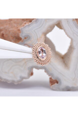 BVLA Oval Afghan 16g Threaded End 14k Rose Gold 5x3mm Morganite