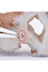 BVLA Oval Afghan 16g Threaded End 14k Rose Gold 5x3mm Morganite