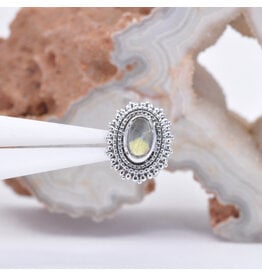 BVLA 8x10mm Oval Afghan Labradorite White Gold 16g Threaded End