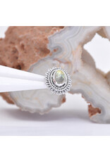BVLA 8x10mm Oval Afghan with 3x5mm Rose Cut Labradorite in 14k White Gold 16g Threaded End by BVLA!