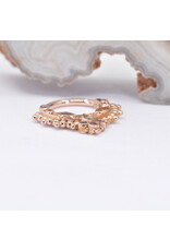 BVLA 16g 3/8" Andromeda Clicker Ring with Champagne Sapphires & Rhodolite Garnets in 14k Rose Gold by BVLA!