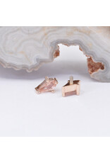 BVLA 4.5x2.5mm Coffin Prong with Faceted Oregon Sunstone in 14k Rose Gold 16g Threaded End by BVLA!