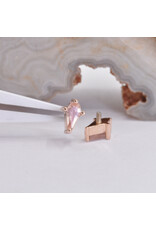 BVLA 4.5x2.5mm Coffin Prong with Faceted Oregon Sunstone in 14k Rose Gold 16g Threaded End by BVLA!