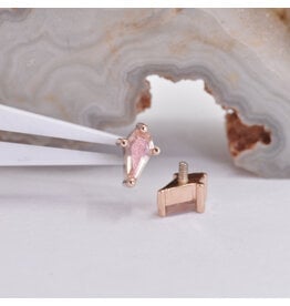 BVLA Coffin Prong Sunstone Rose Gold 16g Threaded End