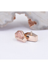 BVLA 6x4mm Coffin Bezel with Faceted Oregon Sunstone in 14k Rose Gold 16g Threaded End by BVLA!
