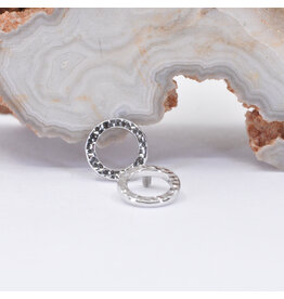 BVLA Open Circle Hammered 14k Gold 16g Threaded Ends