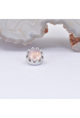 BVLA 6mm Crown Prong with 4mm Peach Chalcedony Cabochon in 14k White Gold 16g Threaded End by BVLA!