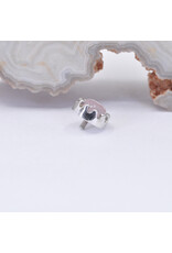 BVLA 6mm Crown Prong with 4mm Peach Chalcedony Cabochon in 14k White Gold 16g Threaded End by BVLA!