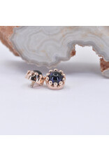 BVLA 6mm Crown Prong with 4mm Iolite Cabochon in 14k Rose Gold 16g Threaded Ends by BVLA!