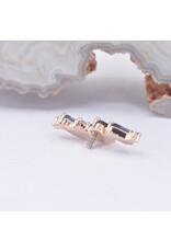 BVLA Genesis 16g Threaded End 14k Rose Gold London Blue Topaz AA with Ice Blue Topaz and Mercury Mist Topaz Accents