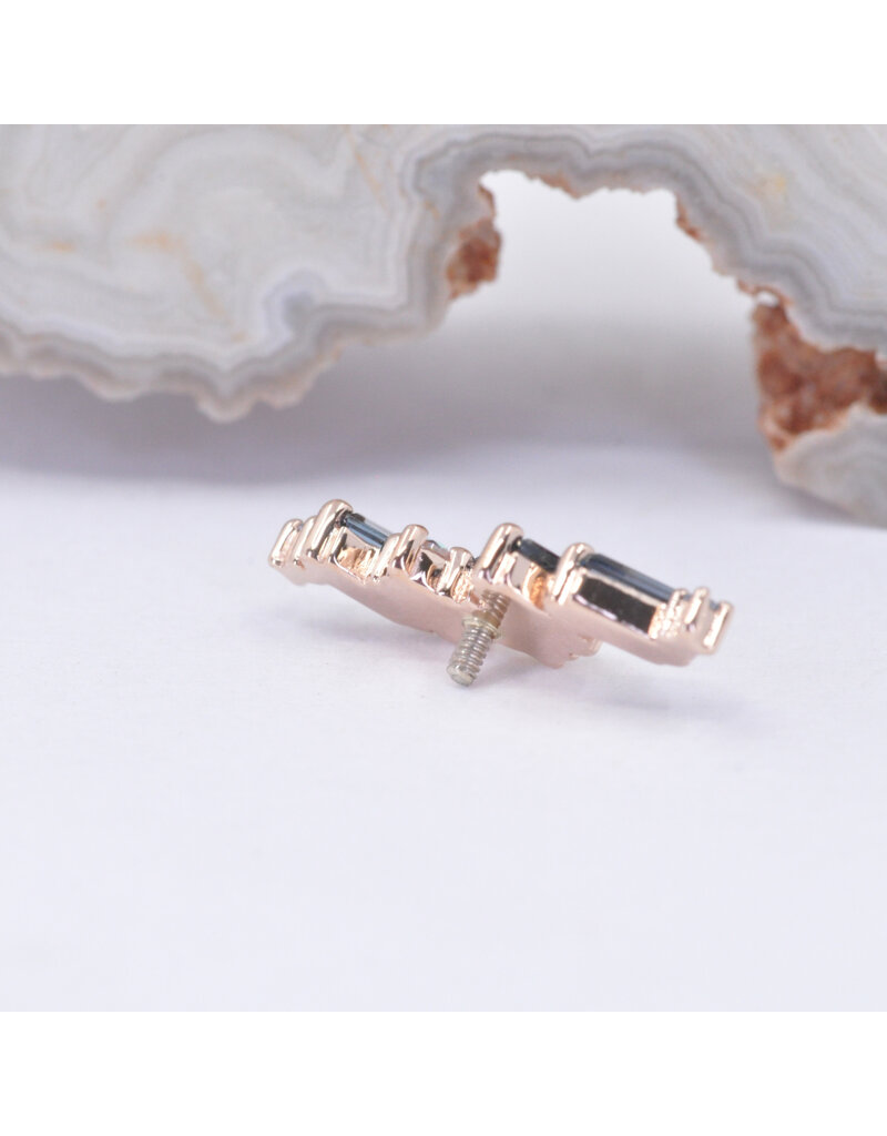 BVLA Genesis with Grade AA London Blue Topaz, Ice Blue Topaz, and Mercury Mist Topaz in 14k Rose Gold 16g Threaded End by BVLA!