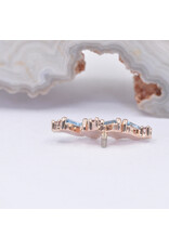 BVLA Genesis with Swiss Blue Topaz and Champagne Sapphire in 14k Rose Gold 16g Threaded End by BVLA!