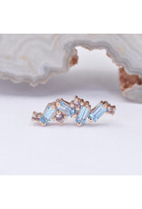 BVLA Genesis with Swiss Blue Topaz and Champagne Sapphire in 14k Rose Gold 16g Threaded End by BVLA!