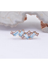 BVLA Genesis 16g Threaded End 14k Rose Gold Swiss Blue Topaz and Champagne Sapphire