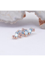 BVLA Genesis with Swiss Blue Topaz and Champagne Sapphire in 14k Rose Gold 16g Threaded End by BVLA!