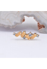 BVLA Genesis with Sandblasted Honey Topaz and Polar Sapphire in 14k Yellow Gold 16g Threaded End by BVLA!