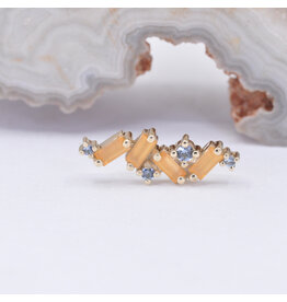 BVLA Genesis Honey Topaz & Polar Sapphire Yellow Gold 16g Threaded End