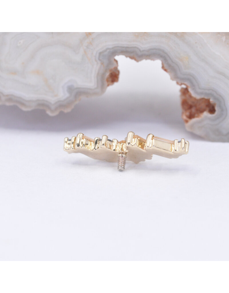 BVLA Genesis with Sandblasted Honey Topaz and Polar Sapphire in 14k Yellow Gold 16g Threaded End by BVLA!