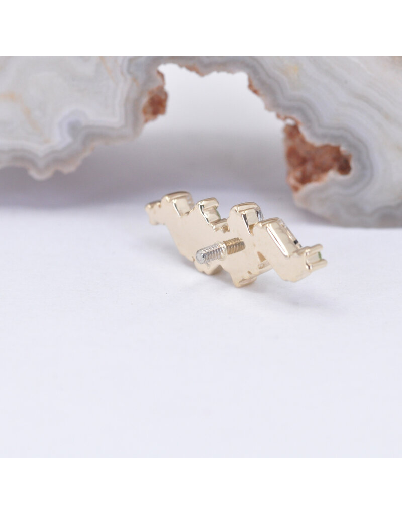 BVLA Genesis with Tourmalinated Quartz and Genuine Grade AA Tsavorite Garnet in 14k Yellow Gold 16g Threaded End by BVLA!