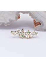 BVLA Genesis with Tourmalinated Quartz and Genuine Grade AA Tsavorite Garnet in 14k Yellow Gold 16g Threaded End by BVLA!