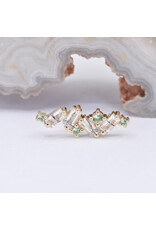 BVLA Genesis with Tourmalinated Quartz and Genuine Grade AA Tsavorite Garnet in 14k Yellow Gold 16g Threaded End by BVLA!