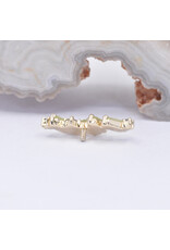 BVLA Genesis with Sandblasted Grade AA Peridot and Grade AA Grey Sapphire in 14k Yellow Gold 16g Threaded End by BVLA!