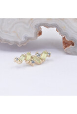 BVLA Genesis with Sandblasted Grade AA Peridot and Grade AA Grey Sapphire in 14k Yellow Gold 16g Threaded End by BVLA!