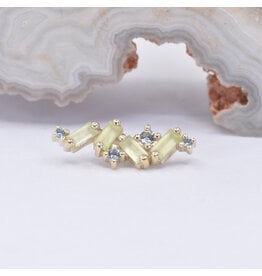 BVLA Genesis Peridot & Grey Sapphire Yellow Gold 16g Threaded End